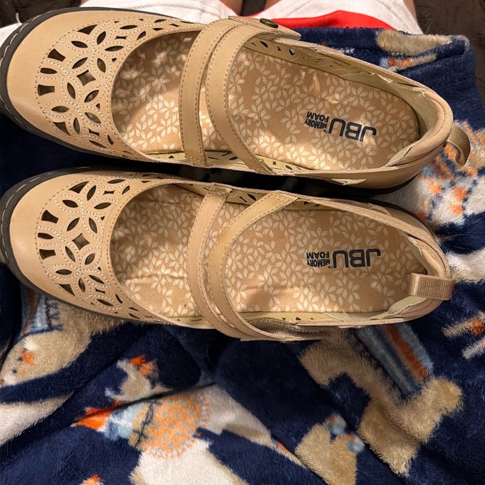 JBU Beige Mary Jane Comfort Shoes